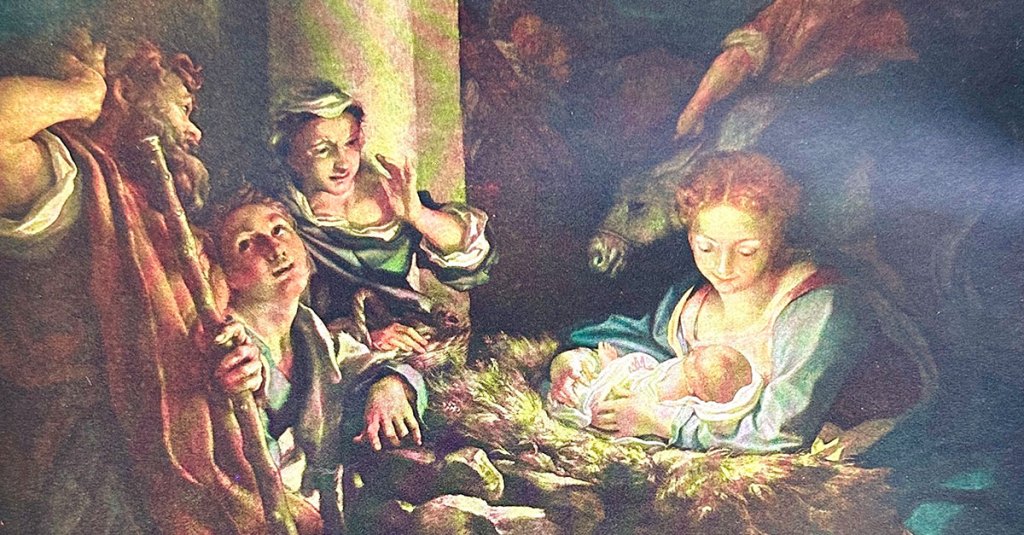 Old painting of the nativity